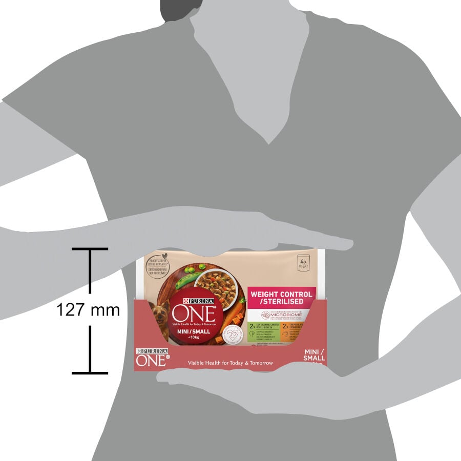 4 sobres x 85 g One Adult Mini Small Weight Control  Pollo y Pavo en Salsa sobre para perros, , large Imagen numero 3